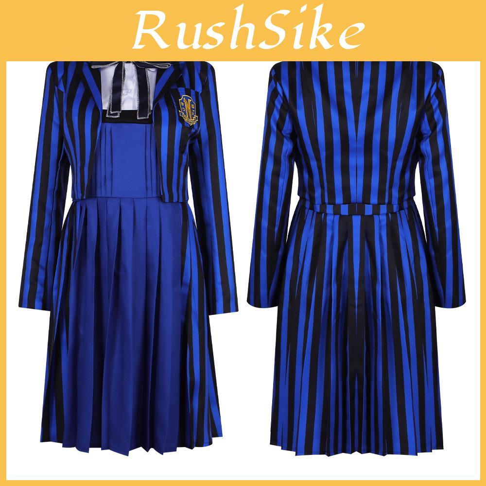 Adams Family Wednesday Student Uniform Cosplay Costume For Girls Halloween Role Play