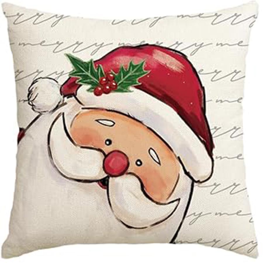New Christmas Linen Pillowcase Cover - Home Decor Cushion