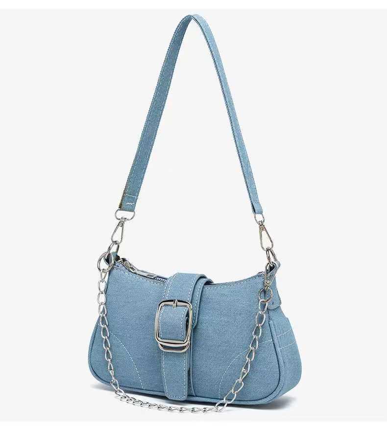 2026 Trendy Denim Single Shoulder Chain Bag - Versatile High-Quality Texture for Commute or Underarm Carry