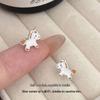 Charming Unicorn Pony Stud Earrings: Women's 999 Pure Silver Gift