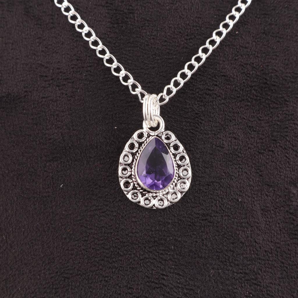 Pear Natural Iolite 925 Silver Mother Gift Sisters Day Unique Pendant Jewelry PP-26-7
