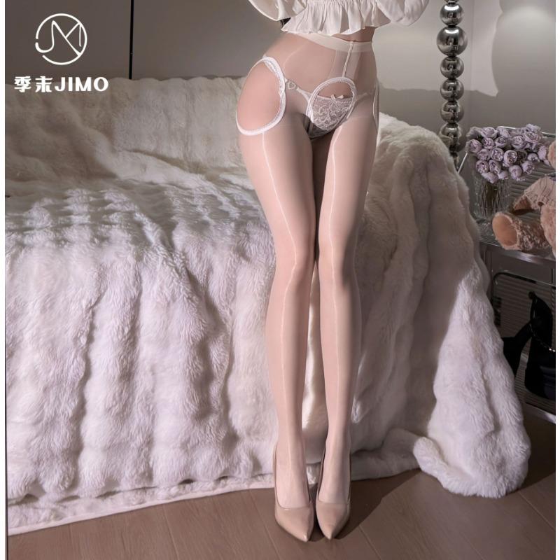 Sex Underwear "fan" Sexy Aurora Oily and Silky Ultra-thin Four-sided Open Pantyhose Pure Desire Stockings