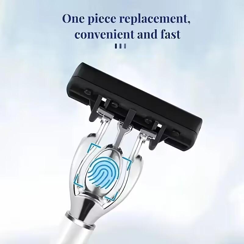 6-layer Razor Blade, Men's Stainless Steel Blade, Classic Water Washed Razor, Sharp Blade for Clean Shaving