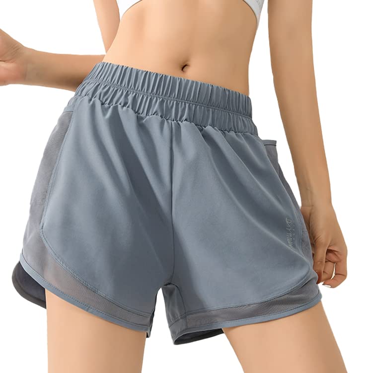 MORGEN SKY Loose DK045 Women's Shorts, Loungewear, Gym, Yoga, Fitness, Sports, Sweatpants, Running, Training, Pockets, 3/4 Length, Fit, Mesh,
