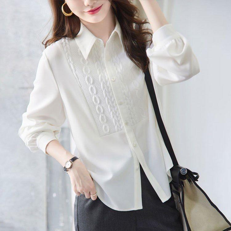 Spring Autumn White Blouse Women Long Sleeve Casual Fashion Loose Shirt Lady Top Vintage Chic Female Clothes