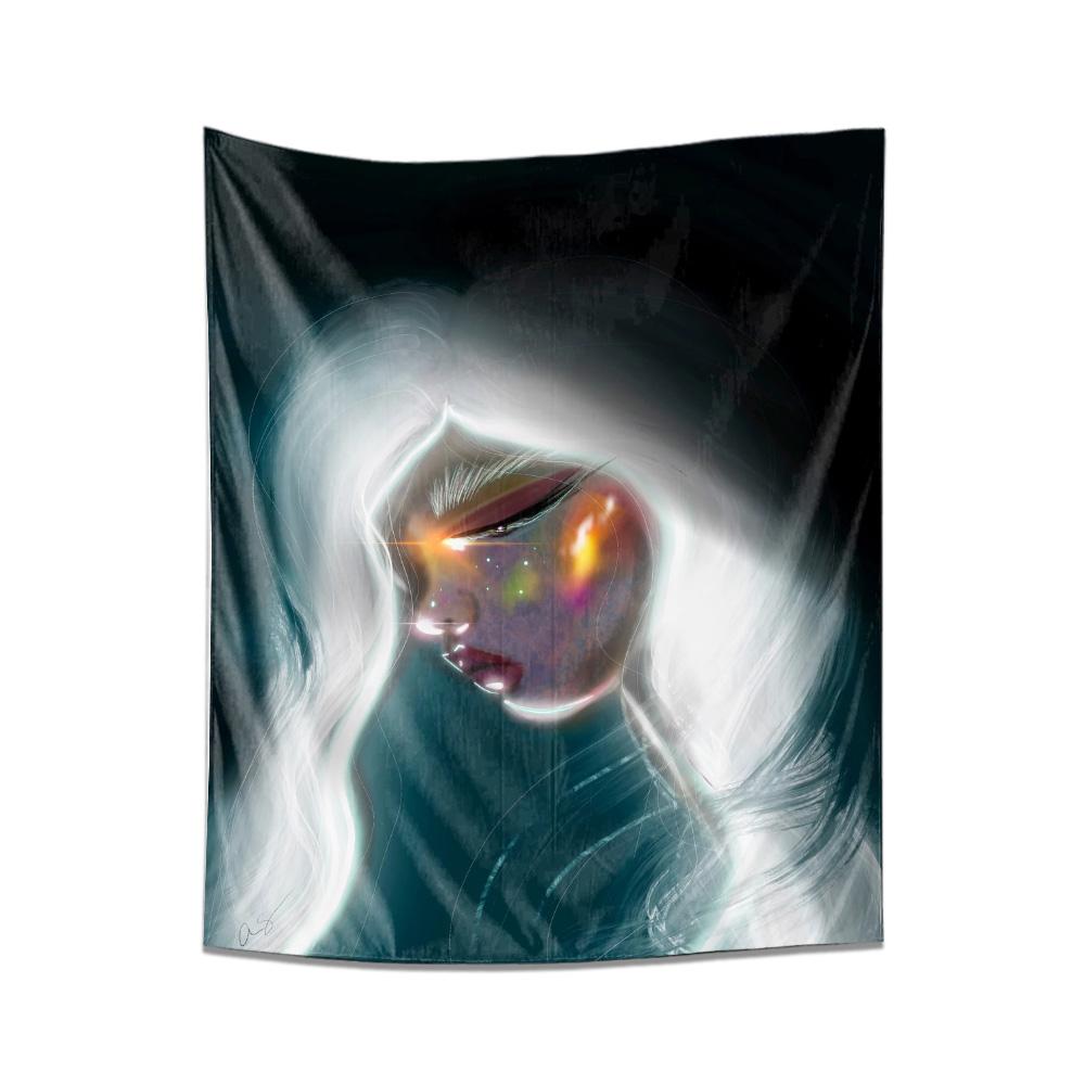 Современный абстрактный гобелен с лицом Мистическое мечтательное настенное искусство для декора дома 74x94cm(29x37in)