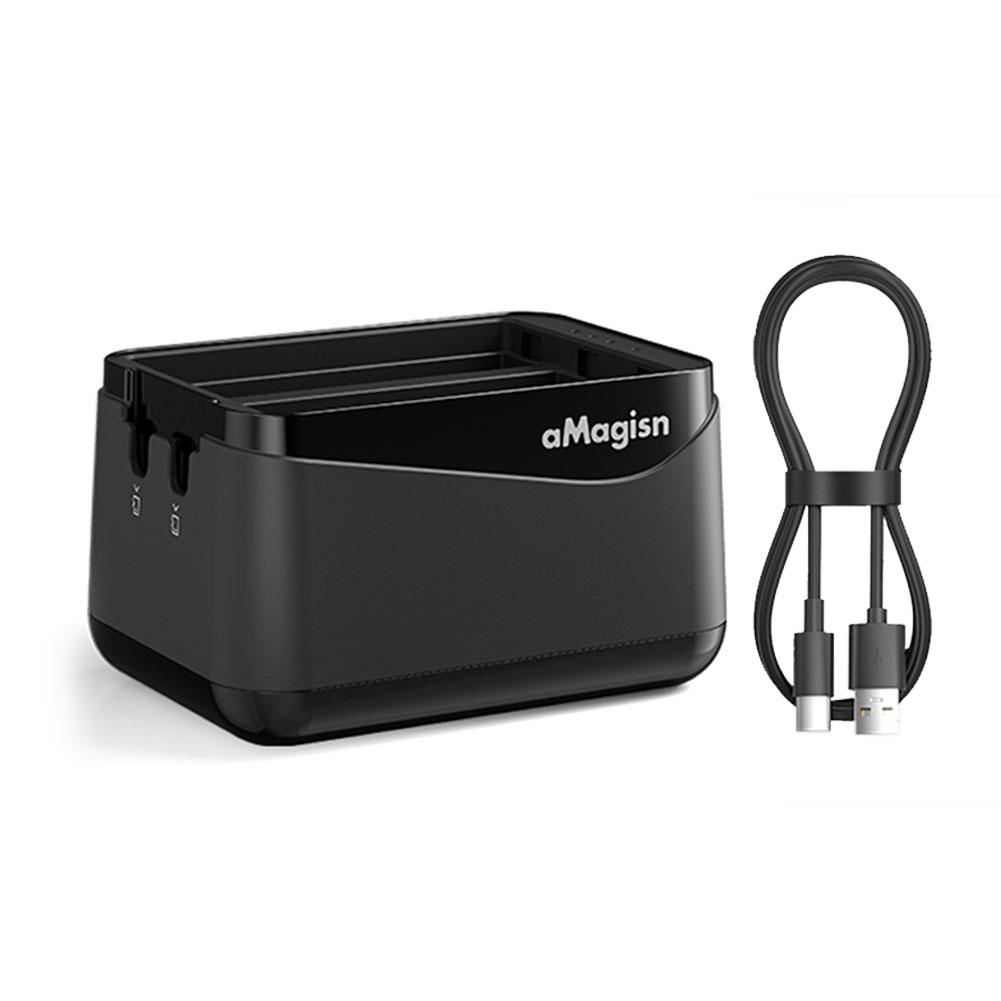 

Для Insta360 X5 Зарядное устройство для аккумуляторов Портативный зарядный кейс Бокс для хранения Зарядный хаб Зарядное устройство на 3 слота Аксессуары для компактной камеры чёрный