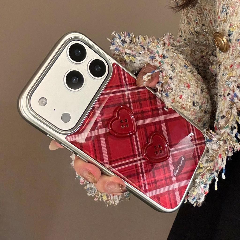 Retro Burgundy Button Phone Case for iPhone 16, iPhone 17, iPhone 17 Pro Max