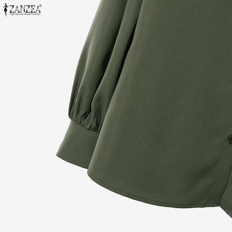 ZANZEA Women Elegant Long Sleeve Blouse and Trousers Casual Two Piece Suit Sets