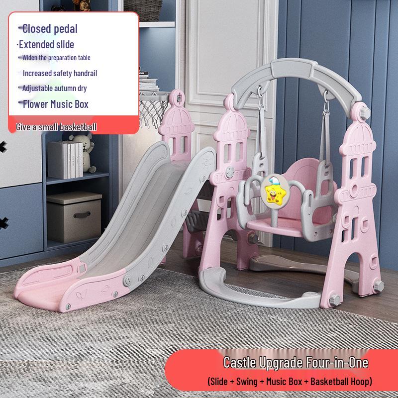 4-in-1 Indoor/Outdoor Kids Playset: Slide, Swing & More