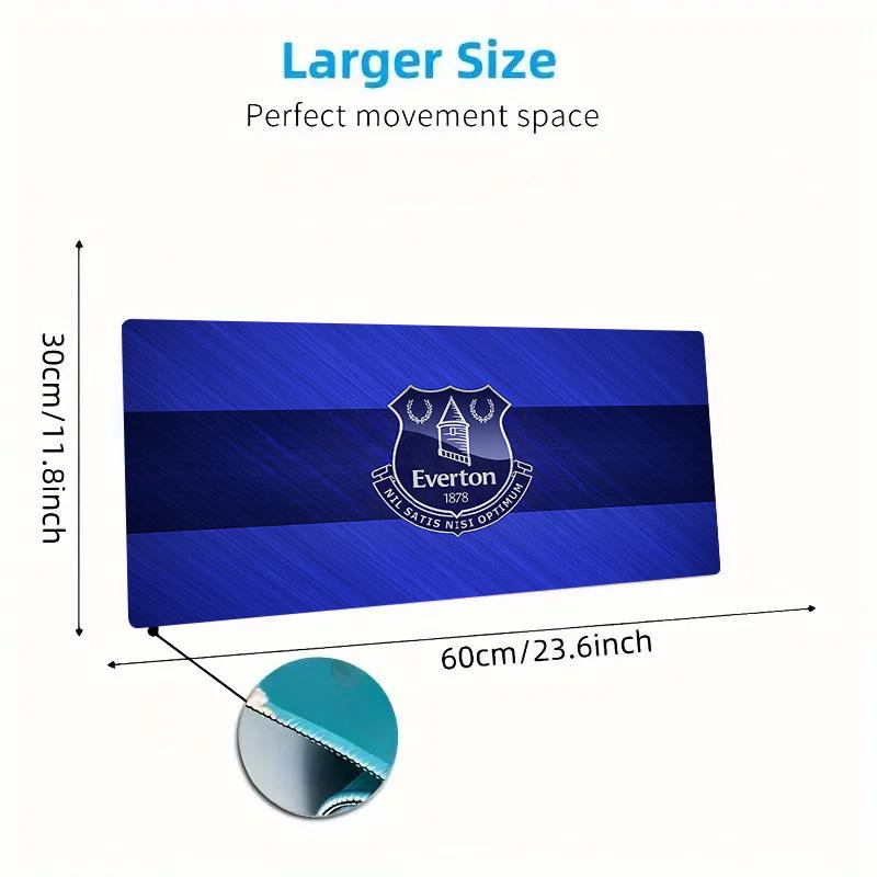 Everton FC Druck Kissen Rutschfest Laptop Tablet Großes Mauspadd XXL Matte Mini-PC Spielmatte Mit Verriegeltem Rand