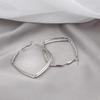 Silver Needle Double Layer Geometric Hoop & Square Ear Cuffs - Versatile European & American Fashion Rhombus Earrings
