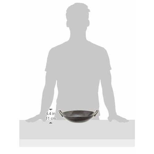 Yamada Iron Hammered Chinese Pot with Handle, 27cm (1.2mm Thickness), Black