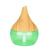 300ml Wood Grain Flat Mouth Humidifier with Touch Night Light - USB Mini Aromatherapy and Desktop Companion