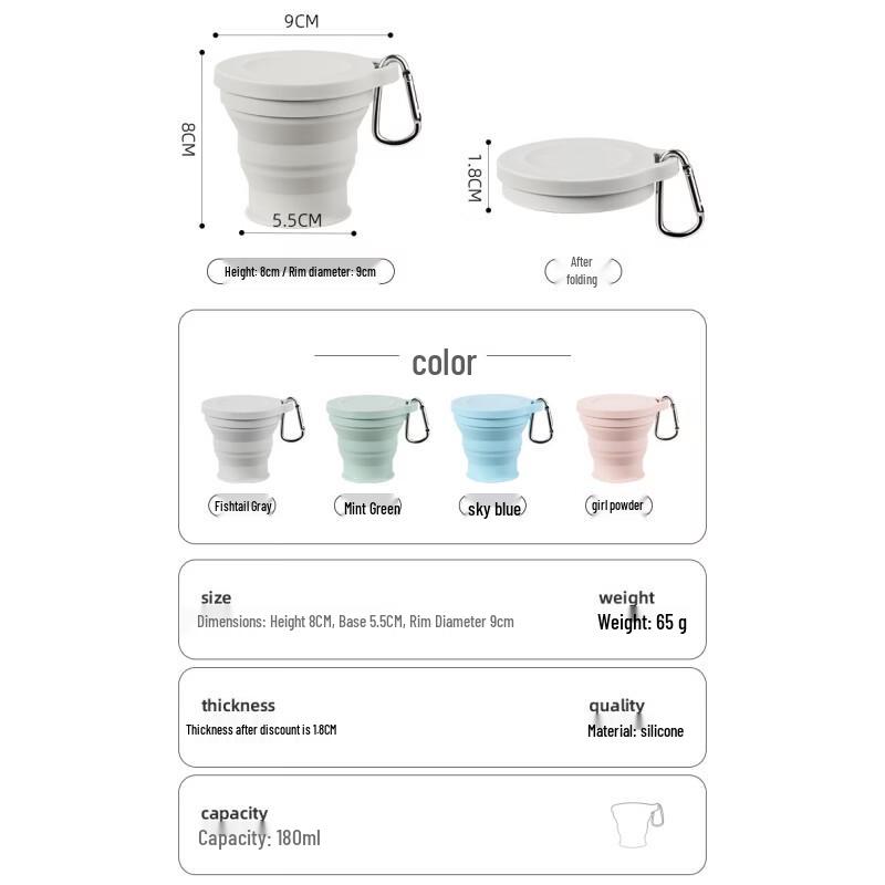 Deshanyuan Portable Silicone Folding Travel Cup