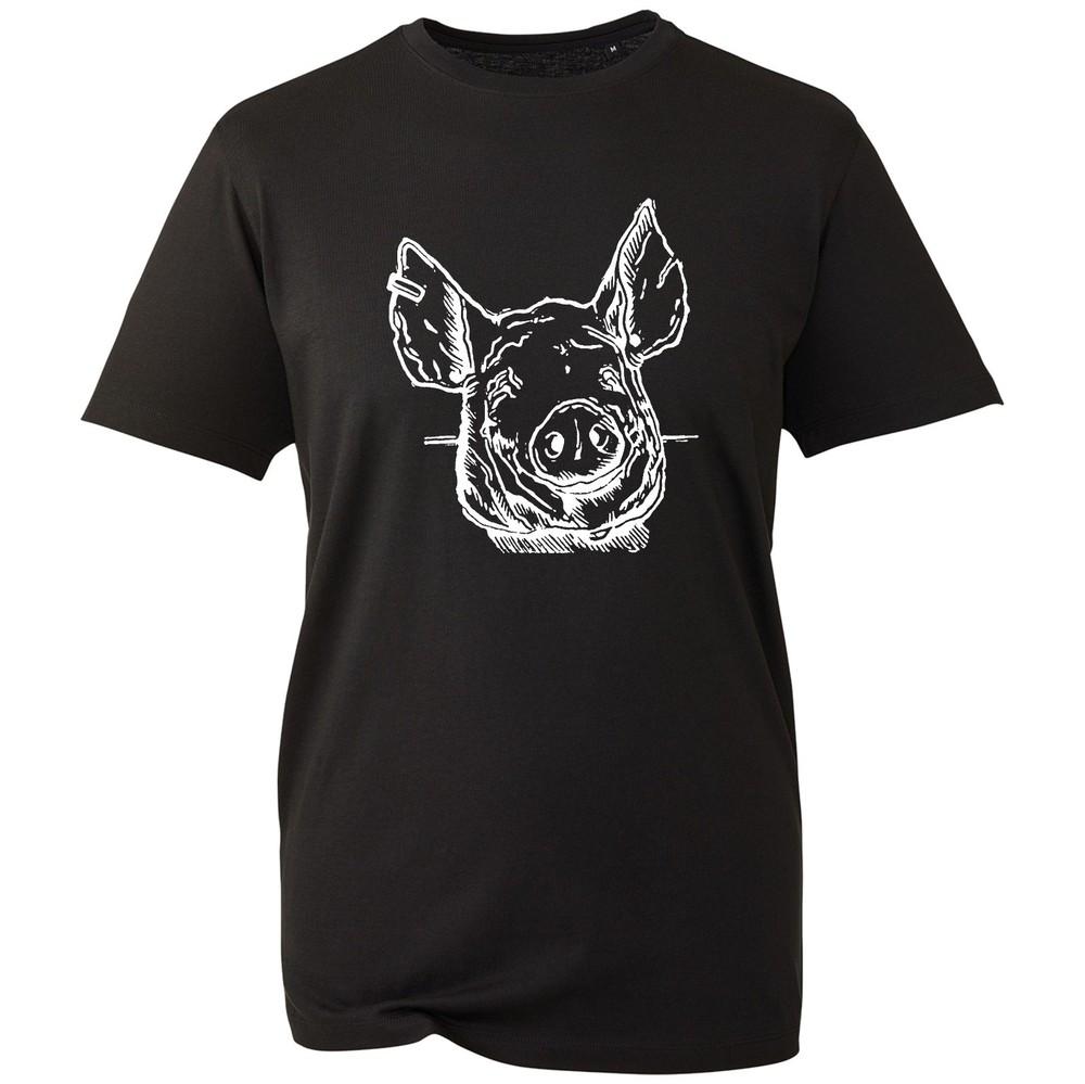 Pig Head Unisex Tshirt Hand Drawn Style Graphic Tee Farmer Animal Lover Gift