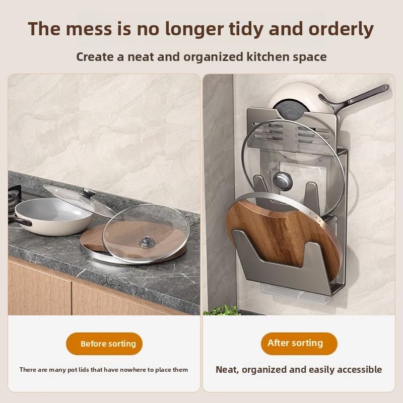 Kitchen No-Punch Wall Mounted Chopping Board Multi-Functional Shelf