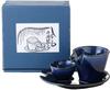 Sake Tokkuri and Ochoko Bottle and W9 X D8 X Eggplant Navy Cold Sake Perfect for Cold Mino Ware Made In Japan Ale-net Set, (Sake Cup) Set, H7cm,