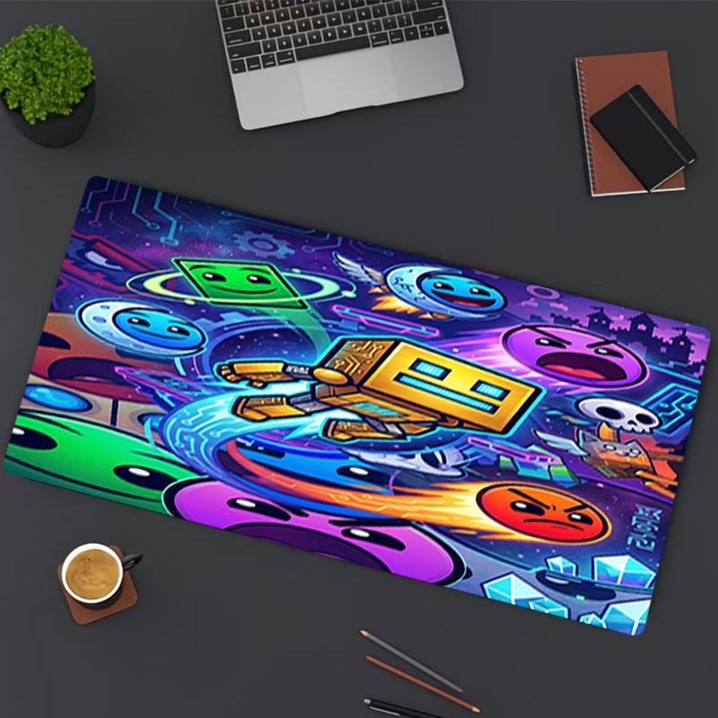 Geometry Dash Print Mouse Pad, for Keyboard Pad Laptop PC Mat for Office Home Use, Desk Decor, Perfect Birthday Gift for Gamers