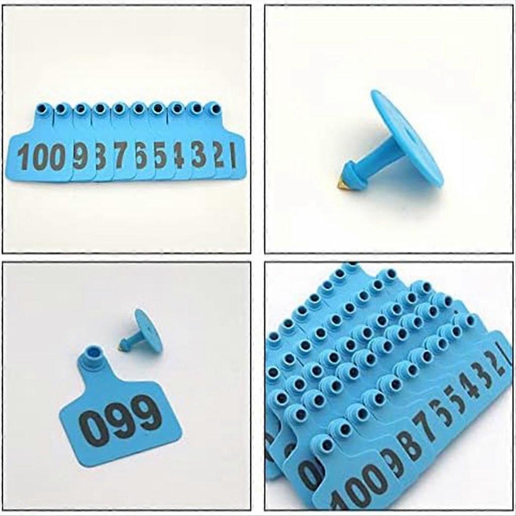 Cattle Ear Tags 001-100 Number Plastic Livestock Animal Tags 100 PCS