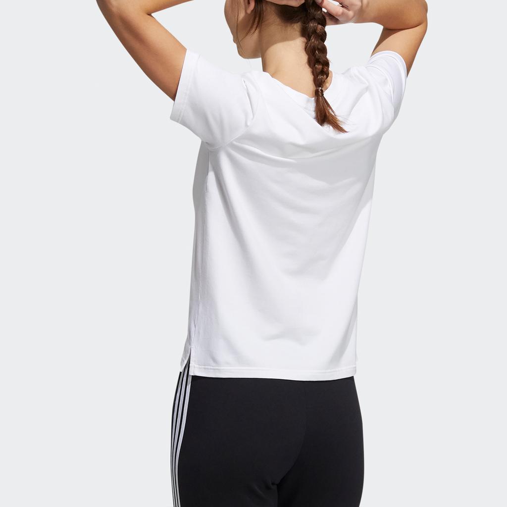 adidas Gradient Logo Print Sports Crew Neck Short Sleeve T-Shirt Women Tops White H09748