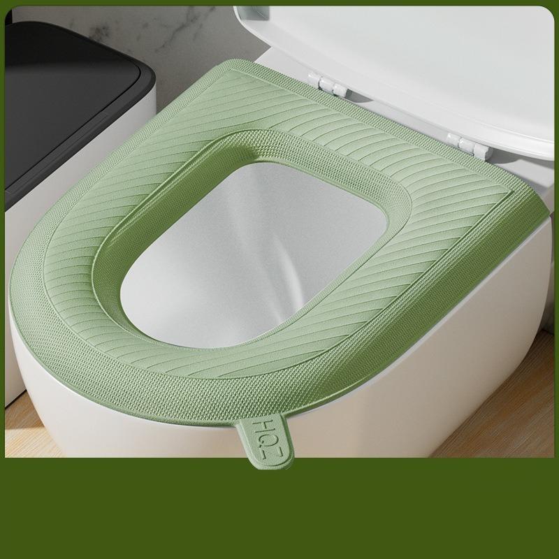 Four Season Universal Waterproof Toilet Seat Cushion High Elasticity EVA Foam Closestool Seat Cover Waterproof and Erasable Quick Drying Toilet Seat 43x39cm 1pcs серый