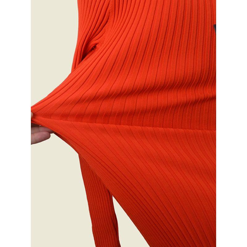 Australian Designer Brand Fabric Is Very Comfortable Cut Out Long Sleeves Sunken Stripe Slim Fit Long Dress Export Knitting Dress