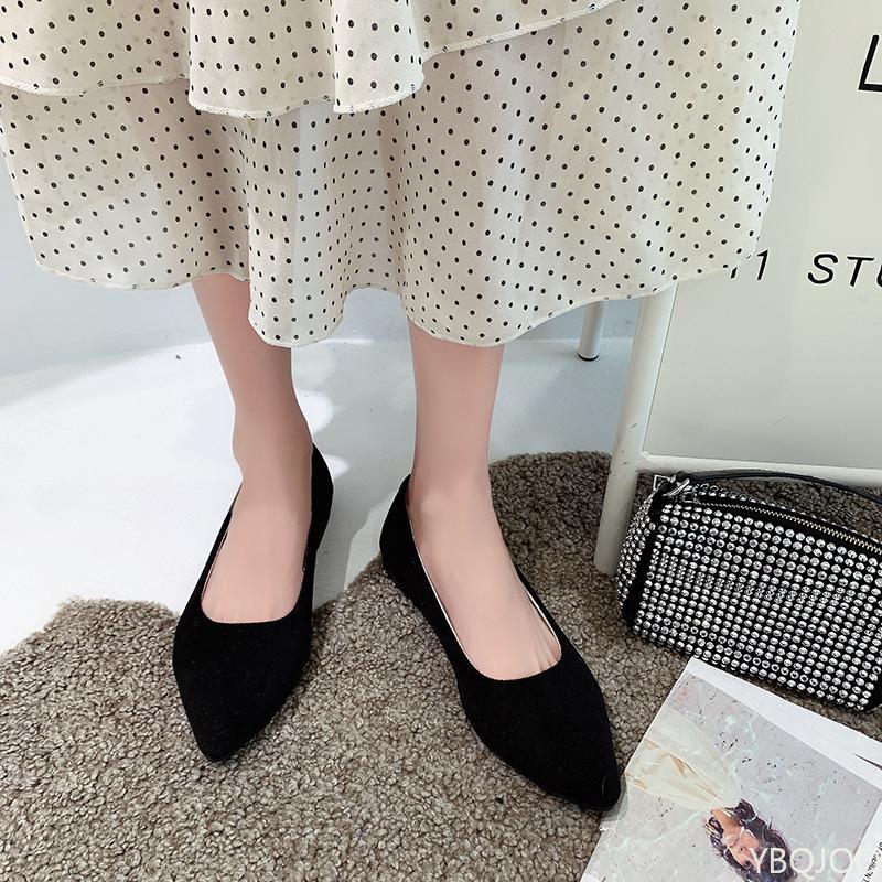 Fashion Spring summer new flat shoes with pointed shallow mouth suede fashionable simple comfortable versatile women's shoes
