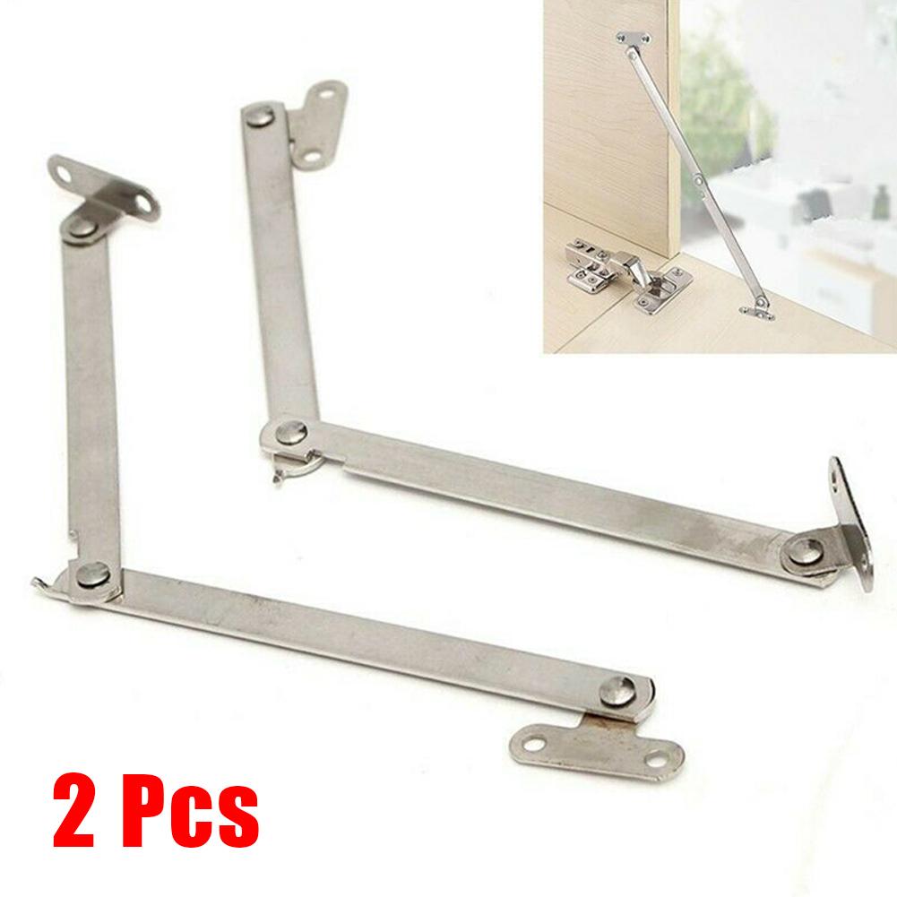 High Quality Brand New Door Stay Hinges Silver Stainless Steel Support 2PCS Two-fold Door Left&Right Lid Lift Up