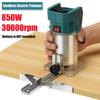 88V Cordless Electric Trimmer Woodworking Engraving Slotting Trimming Milling Machine Wood Router with 1/2 Battery 850W