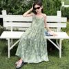 Girls' Floral Dress, Seaside Vacation Style Long Dress, Stylish and Sweet Princess Dress, Adjustable Suspender Long Dress