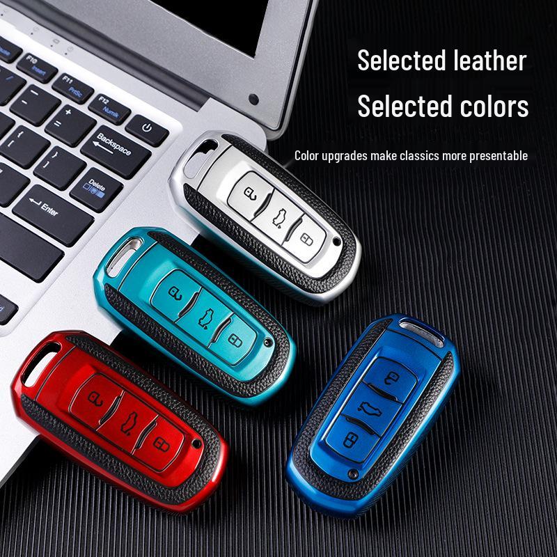 Geely Key Case for Emgrand GL, GS, Vision X6, Borui, X3, Binrui, Boyue, and S1 - Leather Texture Shell