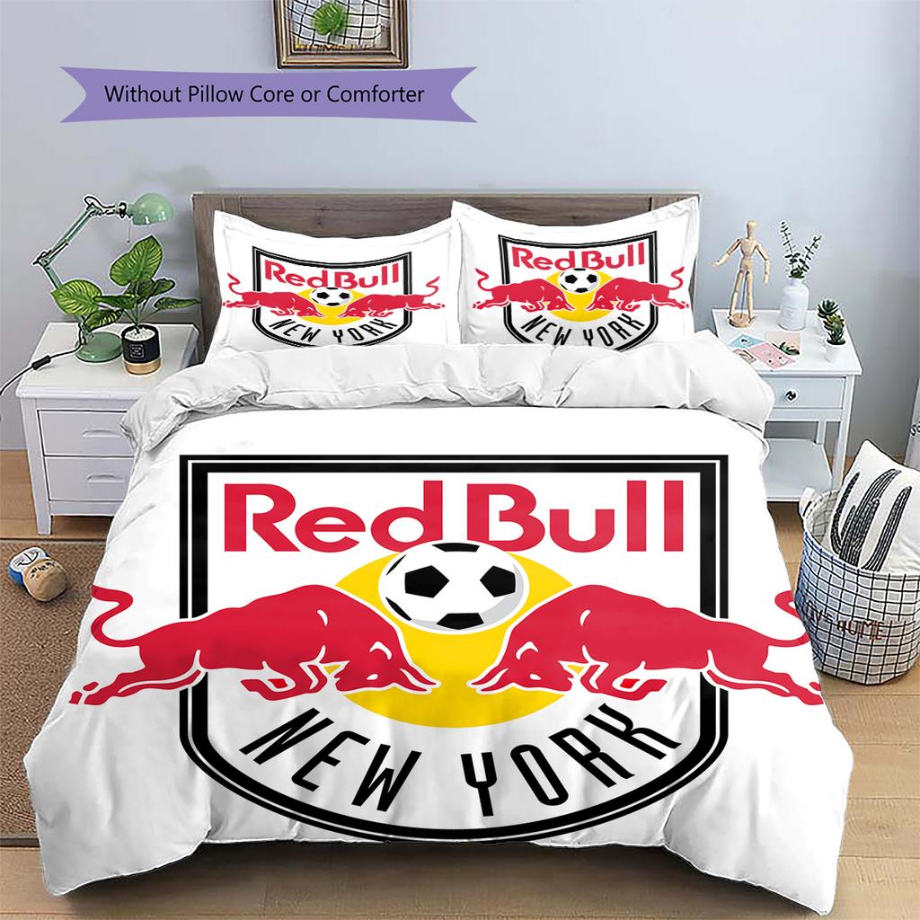 New York Red Bulls Pattern Bedding Home Decoration Birthday Gift (1 * duvet cover + 2 * pillowcase, without core)