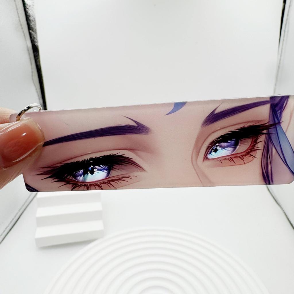 Nezha & Ao Bing Light-Up Acrylic Keychain with Transparent Eye Charm and Backpack Pendant