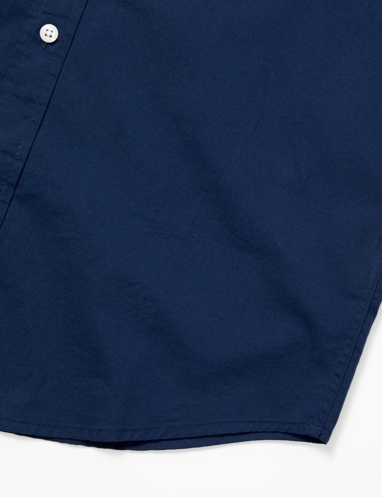 Amazon Essentials Men's Navy Long Sleeve Regular Fit Casual Poplin Shirt, Size M