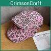 Pink Retro Leopard Print Hat With Wide Brim Breathability Beret For Casual Wear