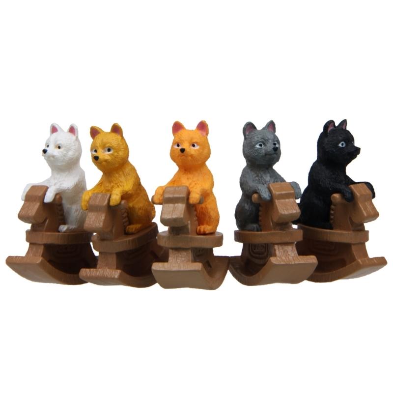 Lovely Double Dog Design PVC Sculpture Vehicle Dashboard Decoration Home Office Display Ornament