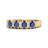 Blue Sapphire Oval Half Eternity Ring - 925 Sterling Silver Gold Vermeil