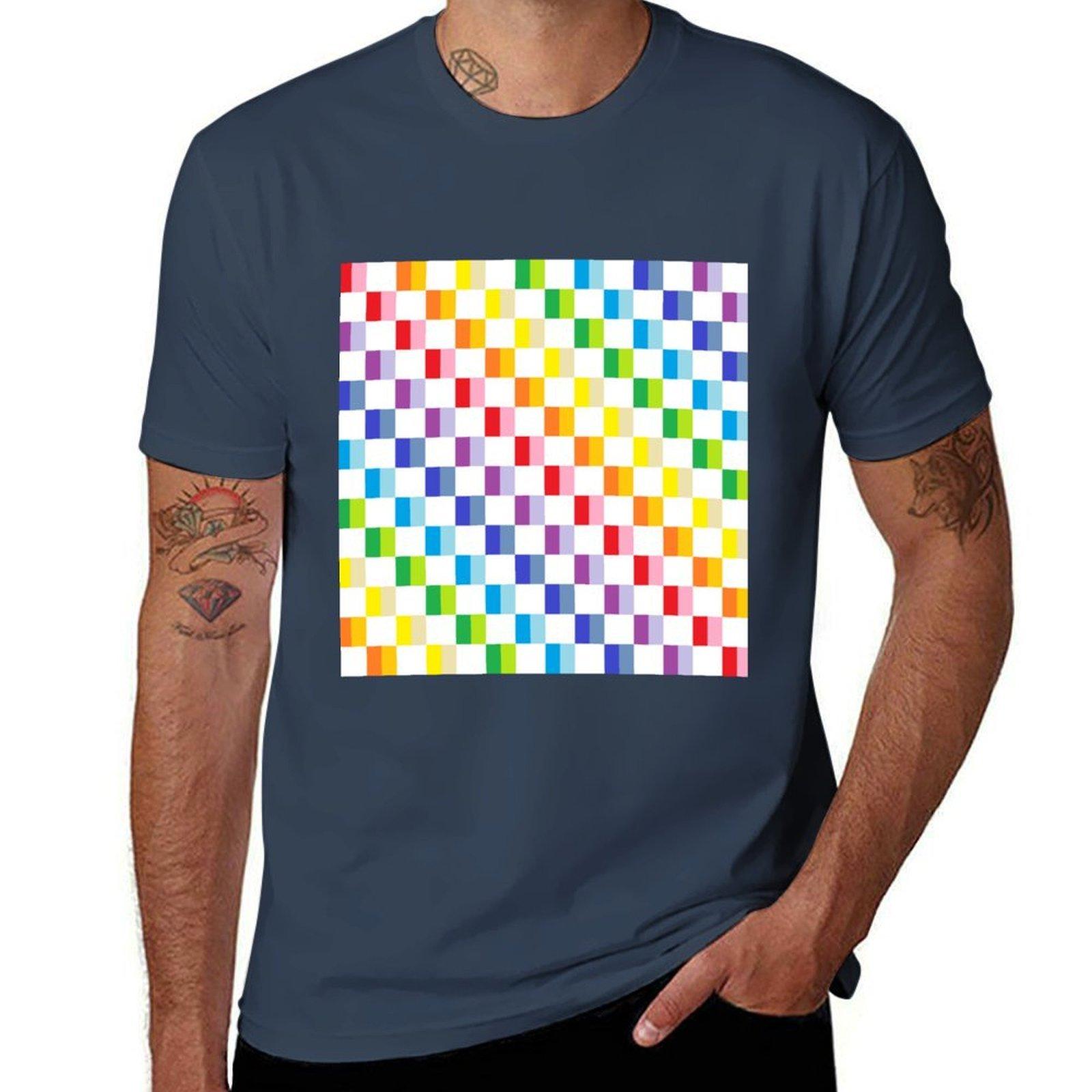 Checkered Broader Spectrum Rainbow Tshirt Casual Everyday Wear Tshirt S