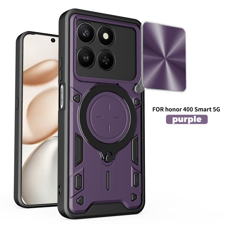 Etui For Honor 400 Smart 5G Global z osłoną obiektywu, Pancerne, Odporne na wstrząsy Etui na telefon Coque For Honor X7D 5G z uchwytem na pierścień