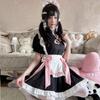Chinese Style Maid Outfit Cosplay New Chinese Cheongsam Hollow Dress Cute Maid Uniform Set