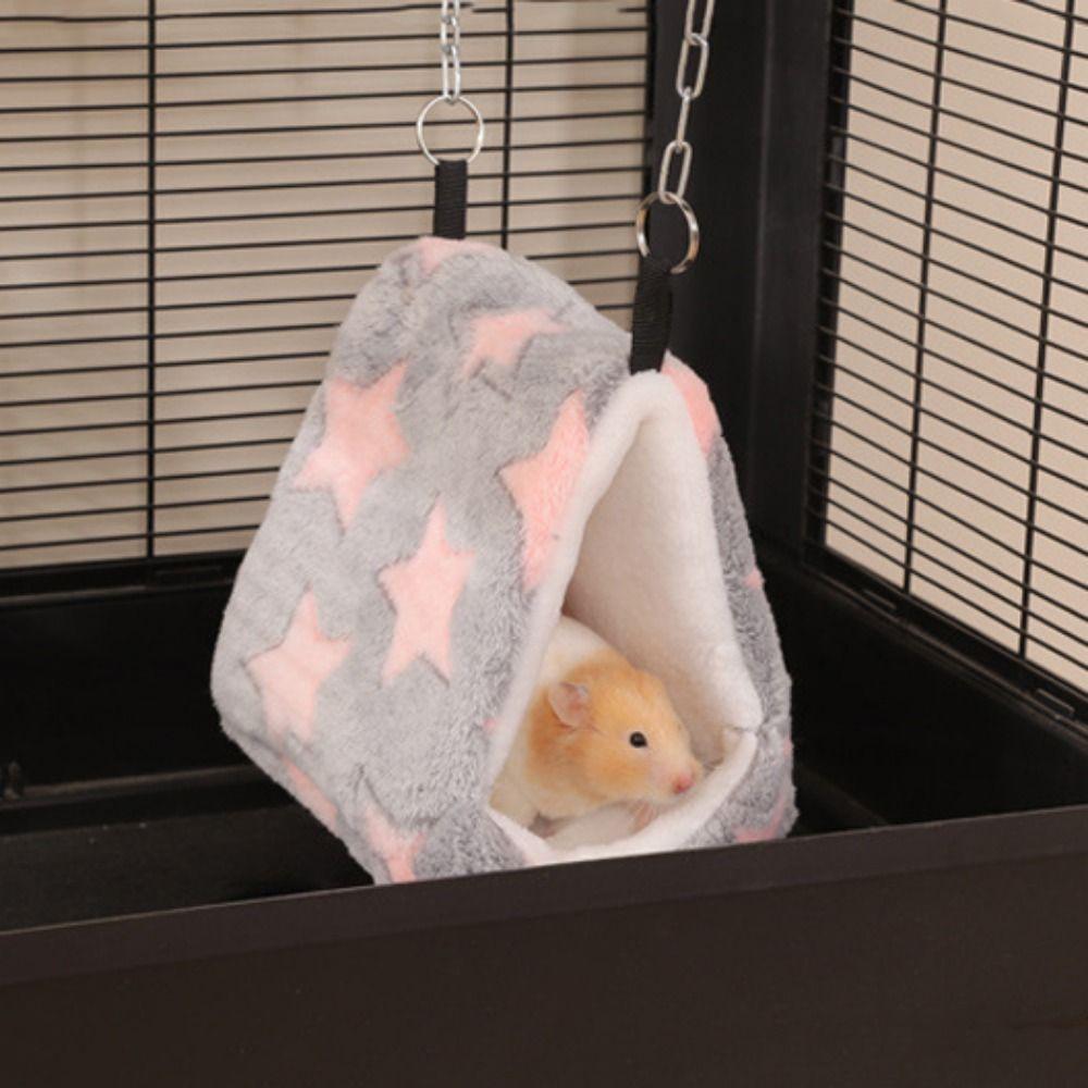 Thickened Hamster Plush Hammock Semi-enclosed Hamster Hanging Nest Parrot House  for Pet Cage