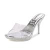 New summer fashion car model catwalk transparent crystal heel high heels women
