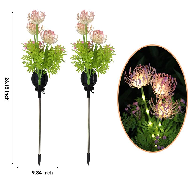 Solar-powered Garden Lights Landscape Yard Decoration Ground-mounted Lamp Flamingo Firework Sunflowers Roses Fireflies Jellyfish