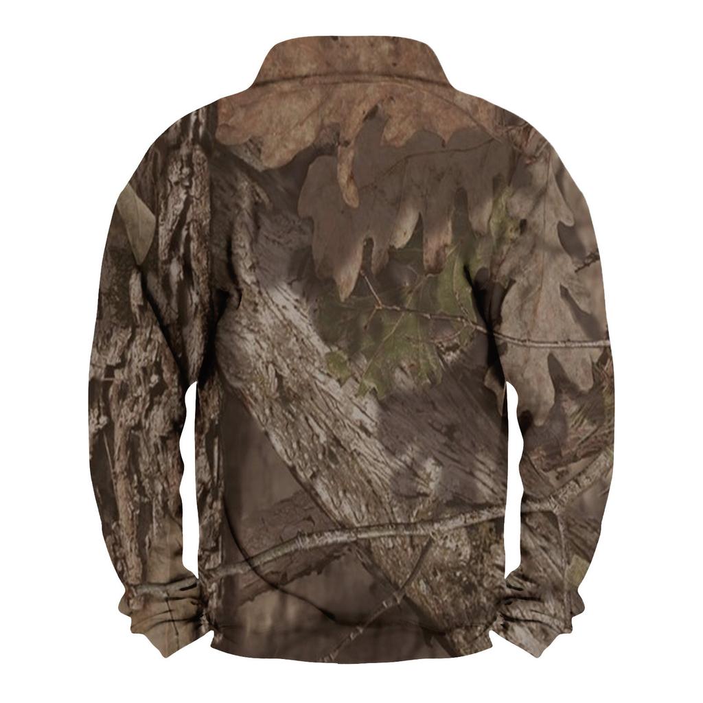 Herren Casual Fashion Weihnachtsdruck Kapuzenpullover Breiter Herren Loose Button Stand Collar Kapuzenpullover