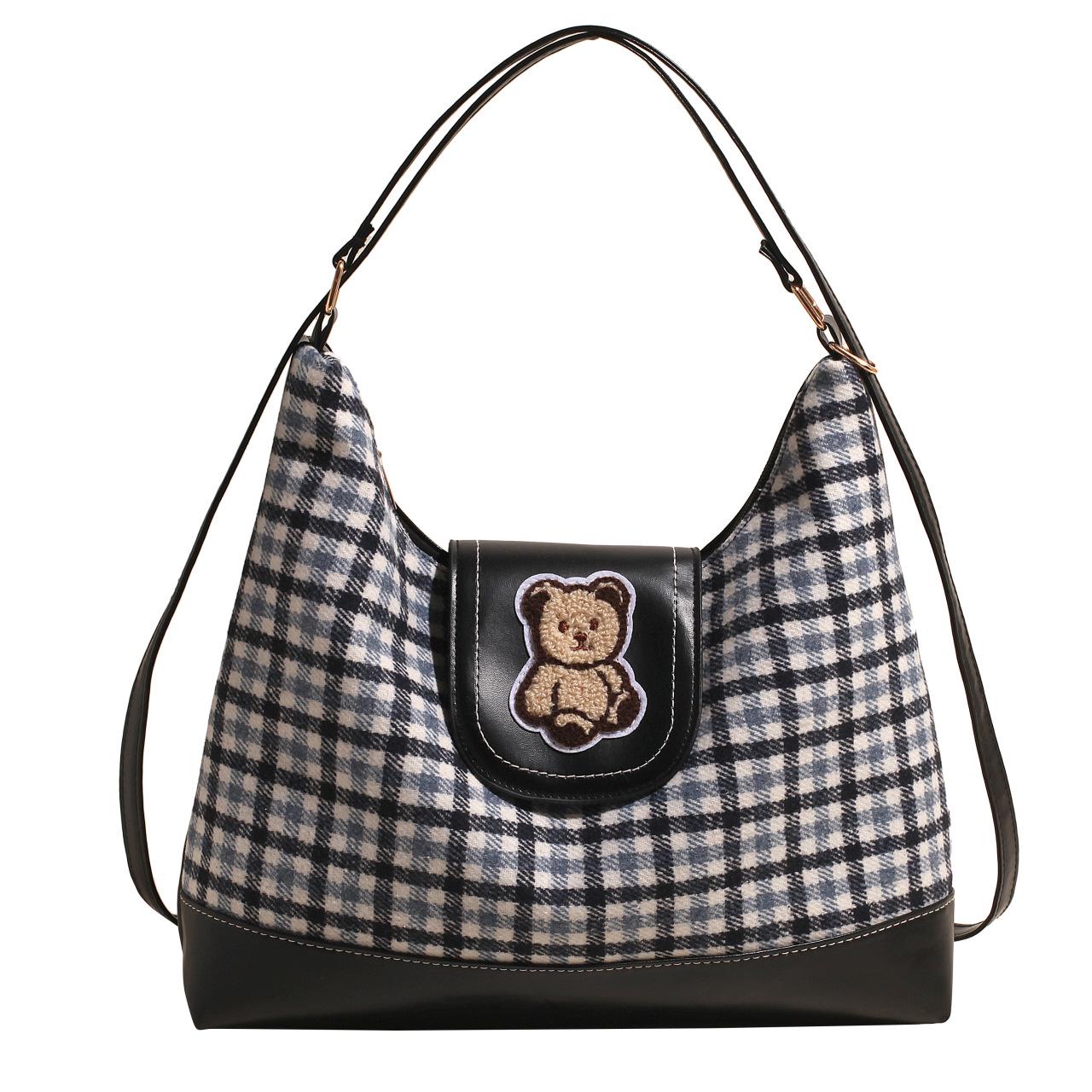 

Женская большая клетчатая сумка-тоут через плечо: Модный и универсальный для поездок на работу (Издание 2025 г.) 30*8*28