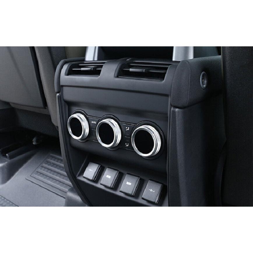 Fit For Defender 110 - Silver Aluminum Rear AC Knob Ring Cover Trim 3pcs