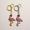 Chic Flamingo Rhinestone Keychain: European-American Style Pendant for Bag or Car Keys