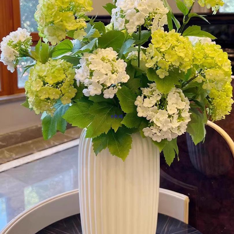 Hydrangea Silk Flower Arrangement for Dining Table and Living Room Decor