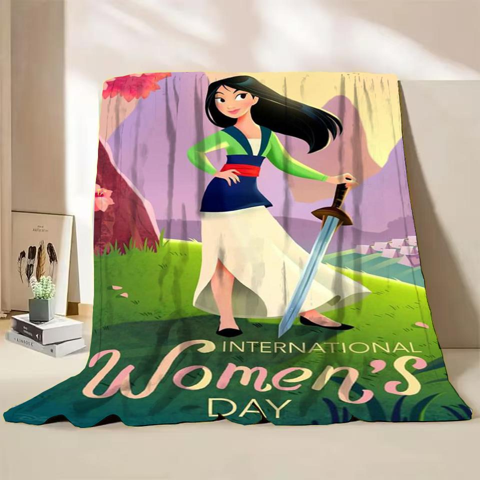 Disney Mulan Flannel Throw Blankets for Bed Sofa Home Bedroom Office Travel Children's Cover Blanket Kids Winter Warm Soft Gifts